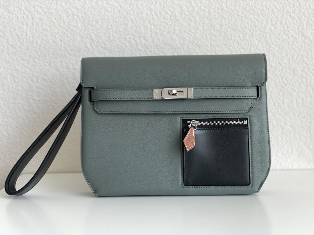 Hermes Kelly Depeches Colormatic swift Plomb Noir